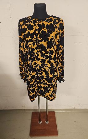 H&M Kleid schwarz gelb Blumenmuster Grösse 36