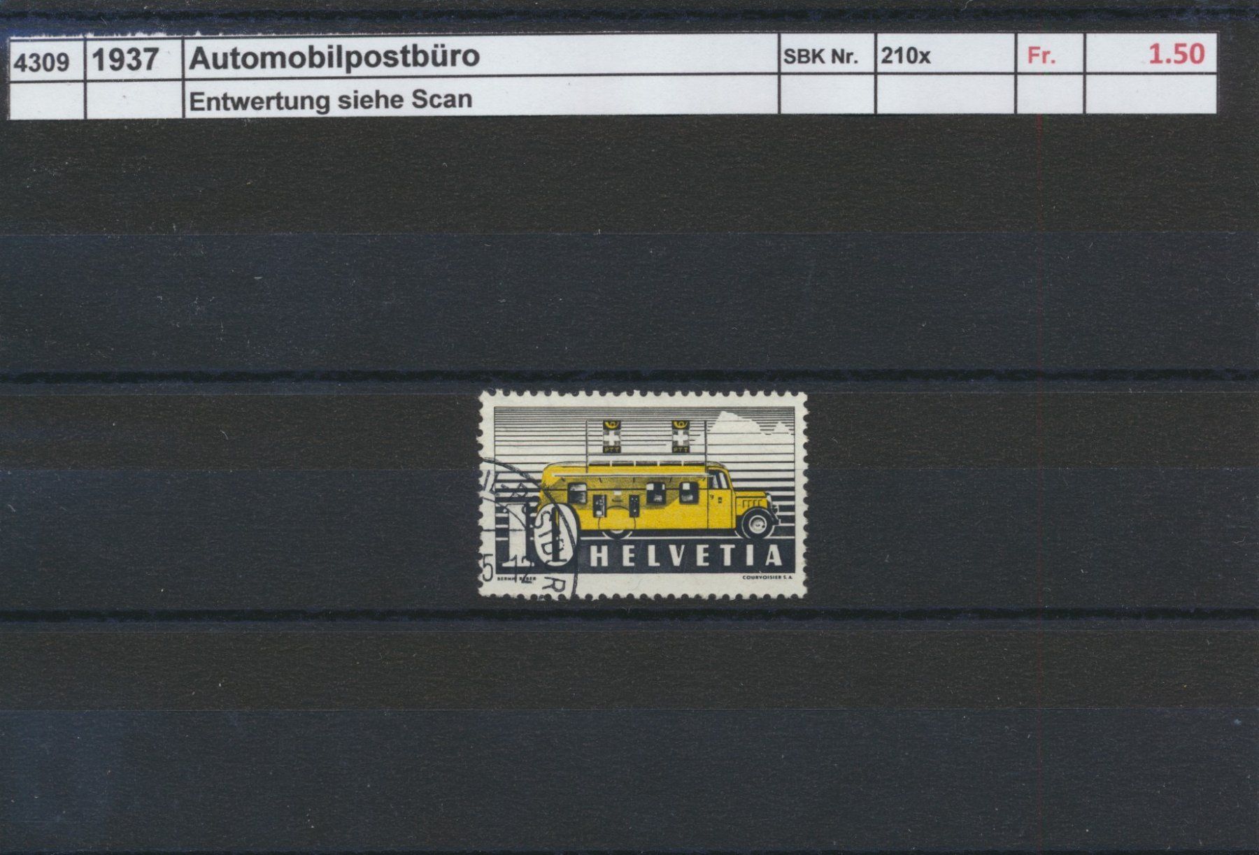 Tous les timbres: 1937 "Automobilpostbüro", gestempelt – D'occasion à Winterthur par Zupogeru