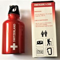 kleine Aluminium Trinkflasche  "Switzerland", Höhe 15cm