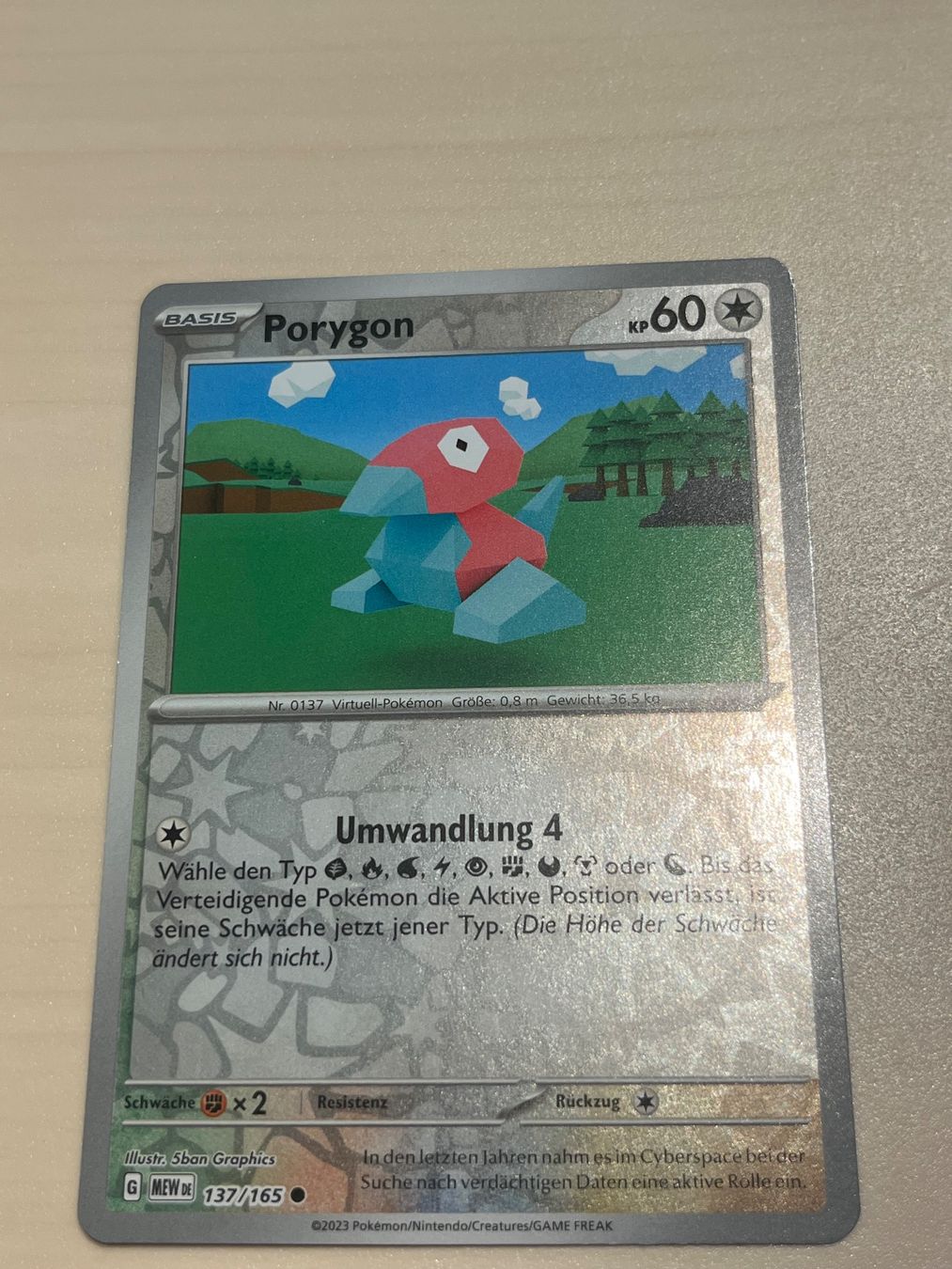 Pokémon Carte collezionabili: Porygon 137 Reverse Holo Pokemon 151 – Nuovo (secondo la descrizione) da Aarburg venduto da Barnetta07