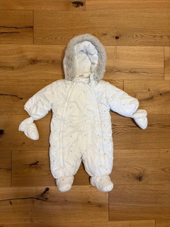 Baby Schneeanzug mit Kapuze weiss, Grösse 68
