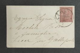 Italien 1890 Kleinformatiger Umschlag