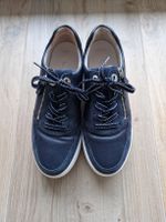 Gabor Sneaker Gr. 7½, bequeme blaue Lederschuhe