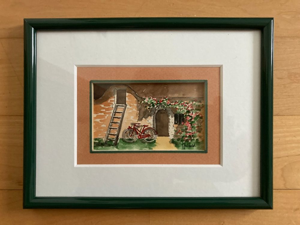 kleines Gemälde Aquarell signiert Sophie Varlet Kaufen auf Ricardo