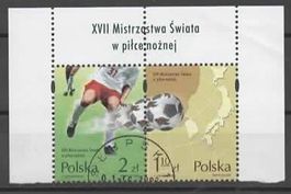 Polen : BLOCK : FUSSBALL - 2 BRIEFMARKEN    (30