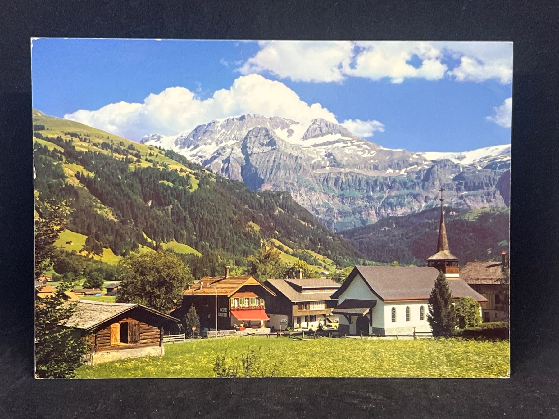 Cartoline postali: Ansichtskarte: Lenk, B. Oberland, Kath. Kirche, Wildstrubel – Usato da Widnau venduto da Brusi9