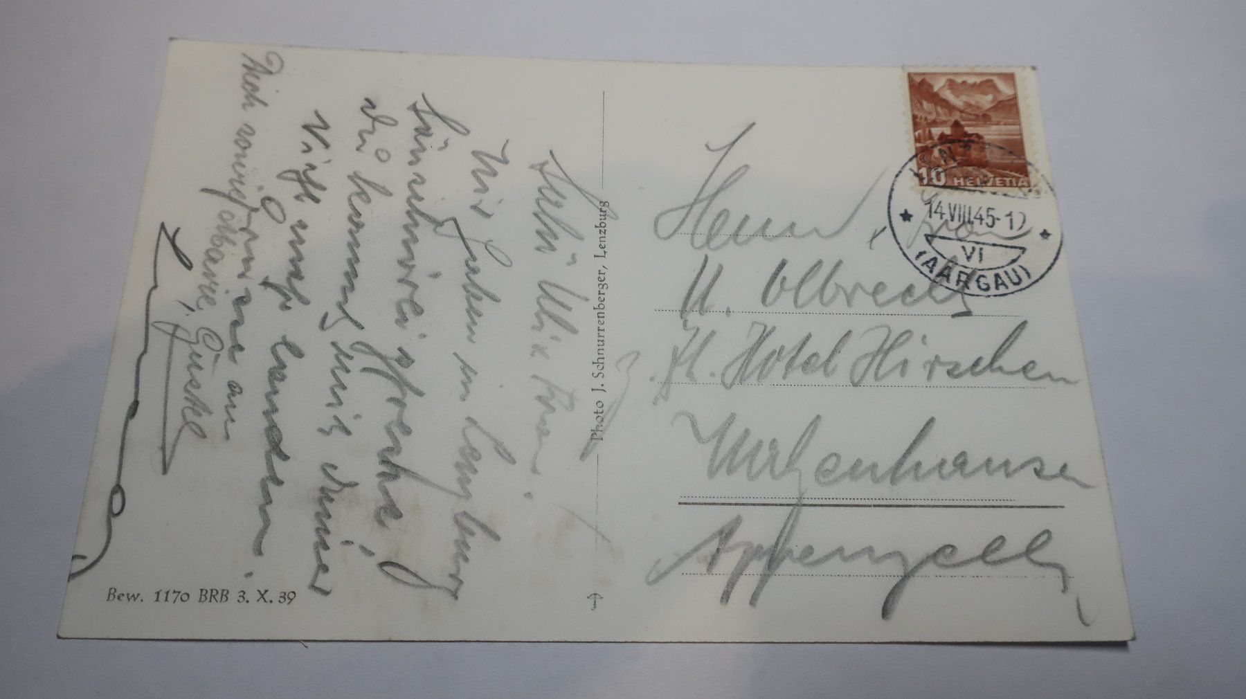 Cartoline postali: Schloss Lenzburg 1945 – Usato da Cormoret venduto da Pascalll2001 3