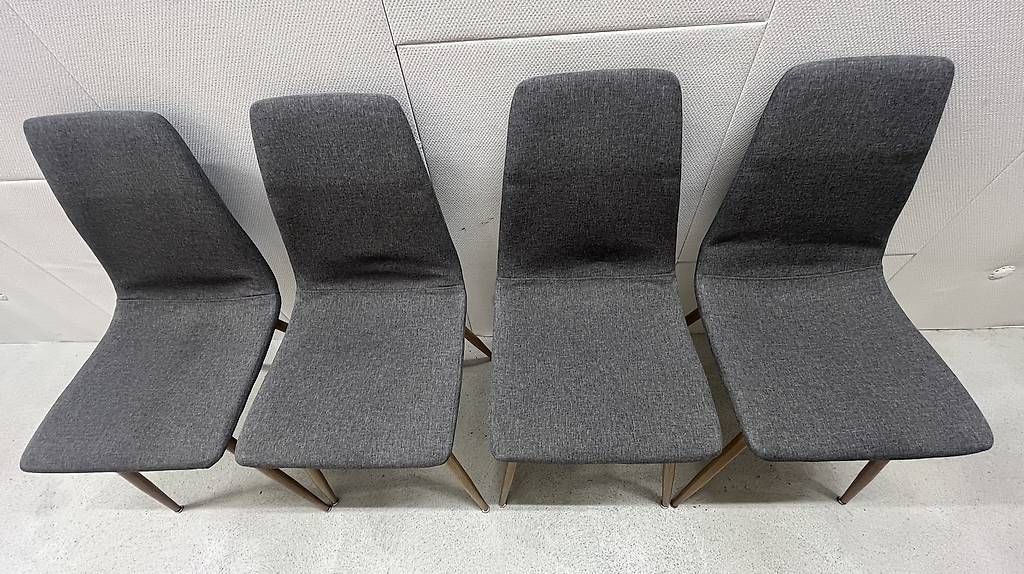 Stühle: 4 moderne Esszimmerstühle aus Stoff  Grau / Eiche – Gebraucht aus Birmensdorf ZH von onlineflo 4