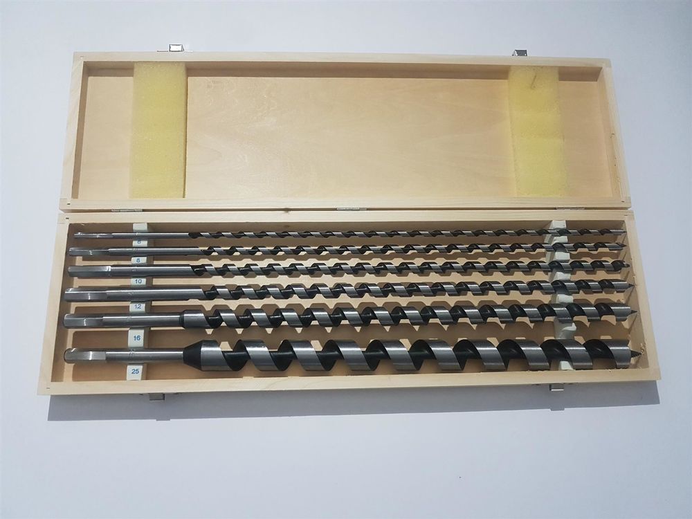 Promat Schlangenbohrerset – Holzbohrer Spiralbohrer 230mm + 460mm, 6-teilig + 8-teilig