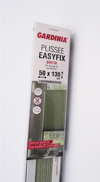 GARDINIA EASYFIX Plisségordijn Greta, om vast te klemmen, ondoorzichtig vouwgordijn, montagemateriaal meegeleverd, mintgroen, 50 x 130 cm (BxH
