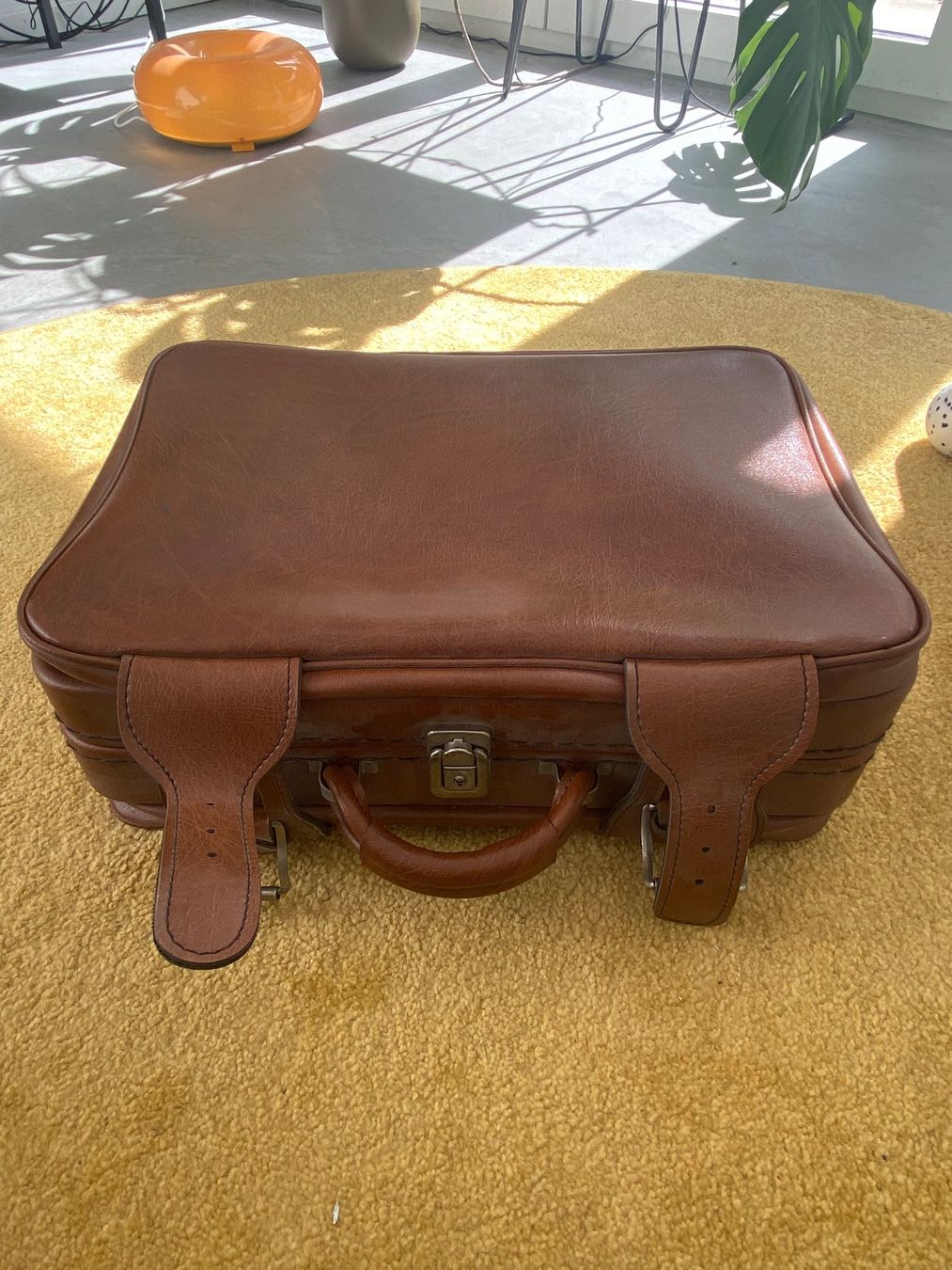 Valigie: BRAUNER VINTAGE-LEDERKOFFER – Usato da Zürich venduto da isabel137