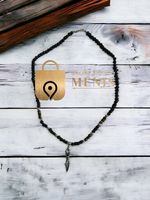Halskette Herren Perlenkette Kette Lava Perlen Schmuck Neu