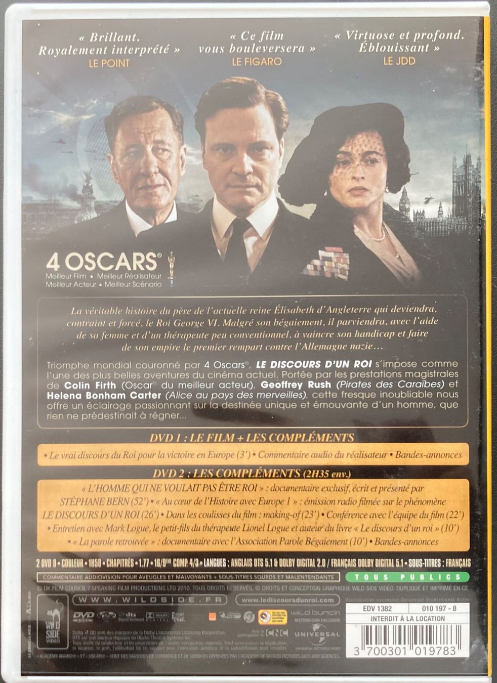 Alle DVDs: LE DISCOURS D'UN ROI – Gebraucht aus Poliez-Pittet von Newtown-Records 3
