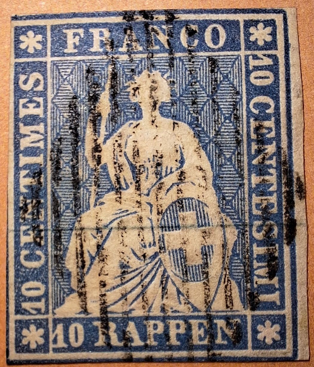 Tutti i francobolli: Strubel 23A1.b mit Attest Kat. 1300.- – Usato da Balgach venduto da SIMEON27