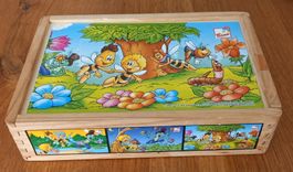 ÄLTERES *KLÖTZLI - PUZZLE* HOLZ/13X20X5/VORLAGEN/BEANSPRUCHT