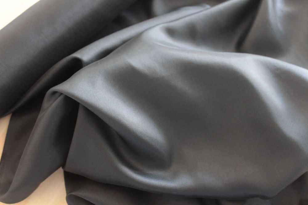 Seidenstoff Pongé 08, Futter, schwarz (Neu (gemäss Beschreibung)) in ...
