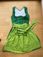 Oktoberfest Dirndl grün mit Schürze Tracht (Baumwolle)