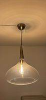 Design Lampe, Goldfarben, Glas Lampenschirm, Top Zustand!