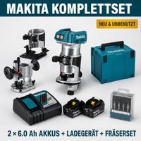 Makita DRT50ZJX11 Komplettset – neu mit 2 Akkus + Fräserset