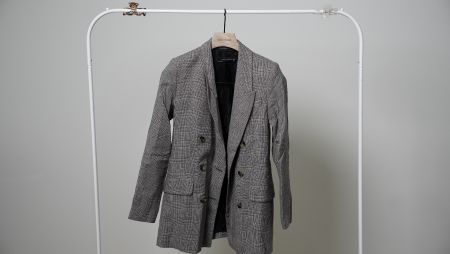 Zara Women Damen Blazer grau kariert lang