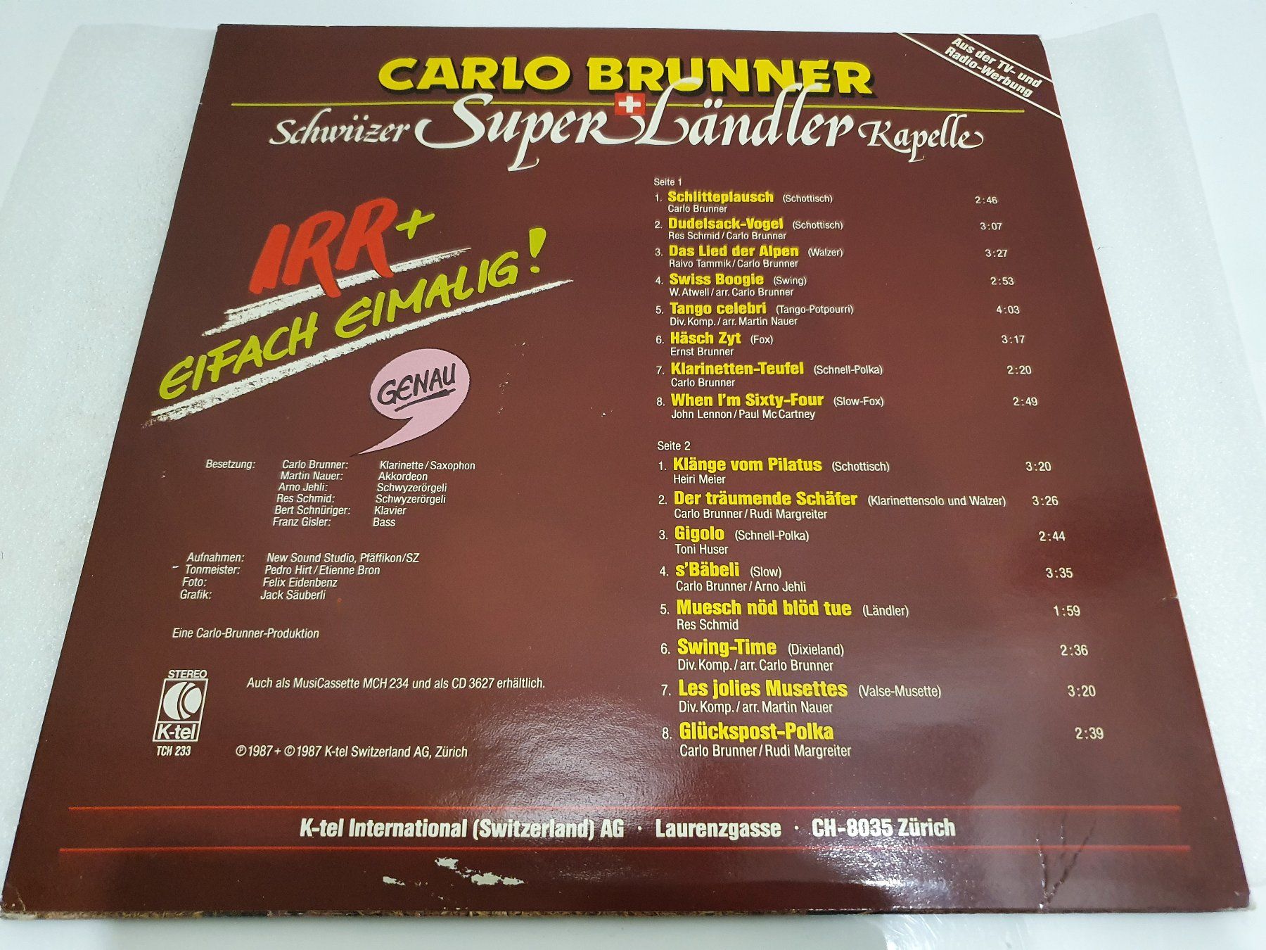 Dischi in vinile: Carlo Brunner – Irr + Eifach Eimalig! – Usato da Uster venduto da Vinyl-Leidenschaft 1