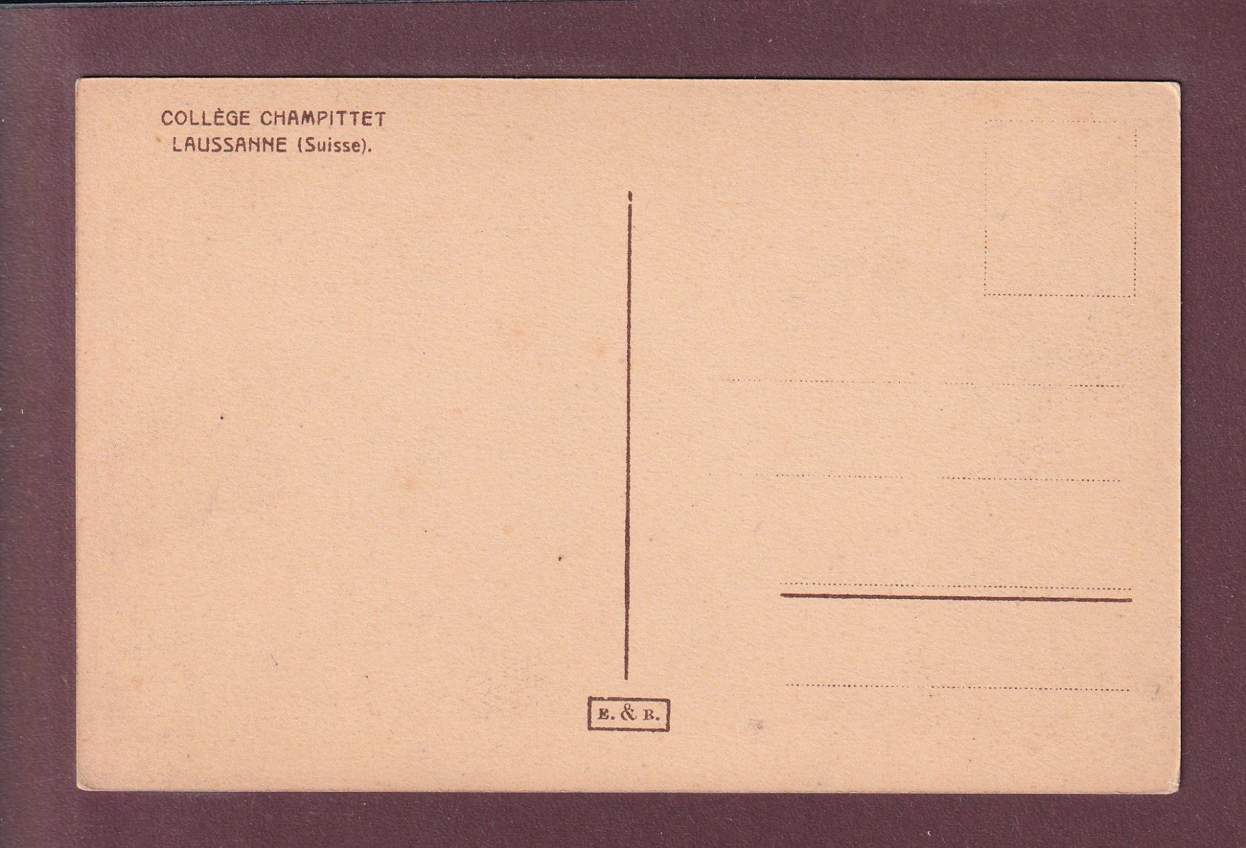 Cartoline postali: LAUSANNE - Collège Champittet – Usato da Pully venduto da nicecards 1
