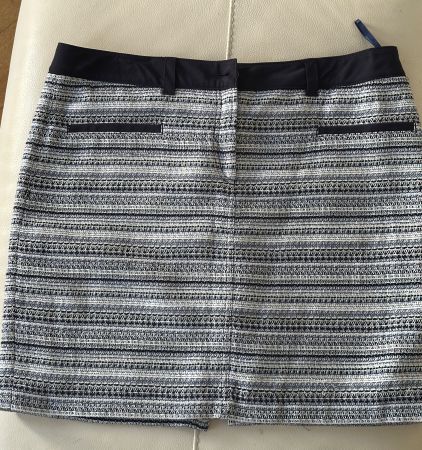 Jupe courte femme bleu et blanc texture tweed bon etat