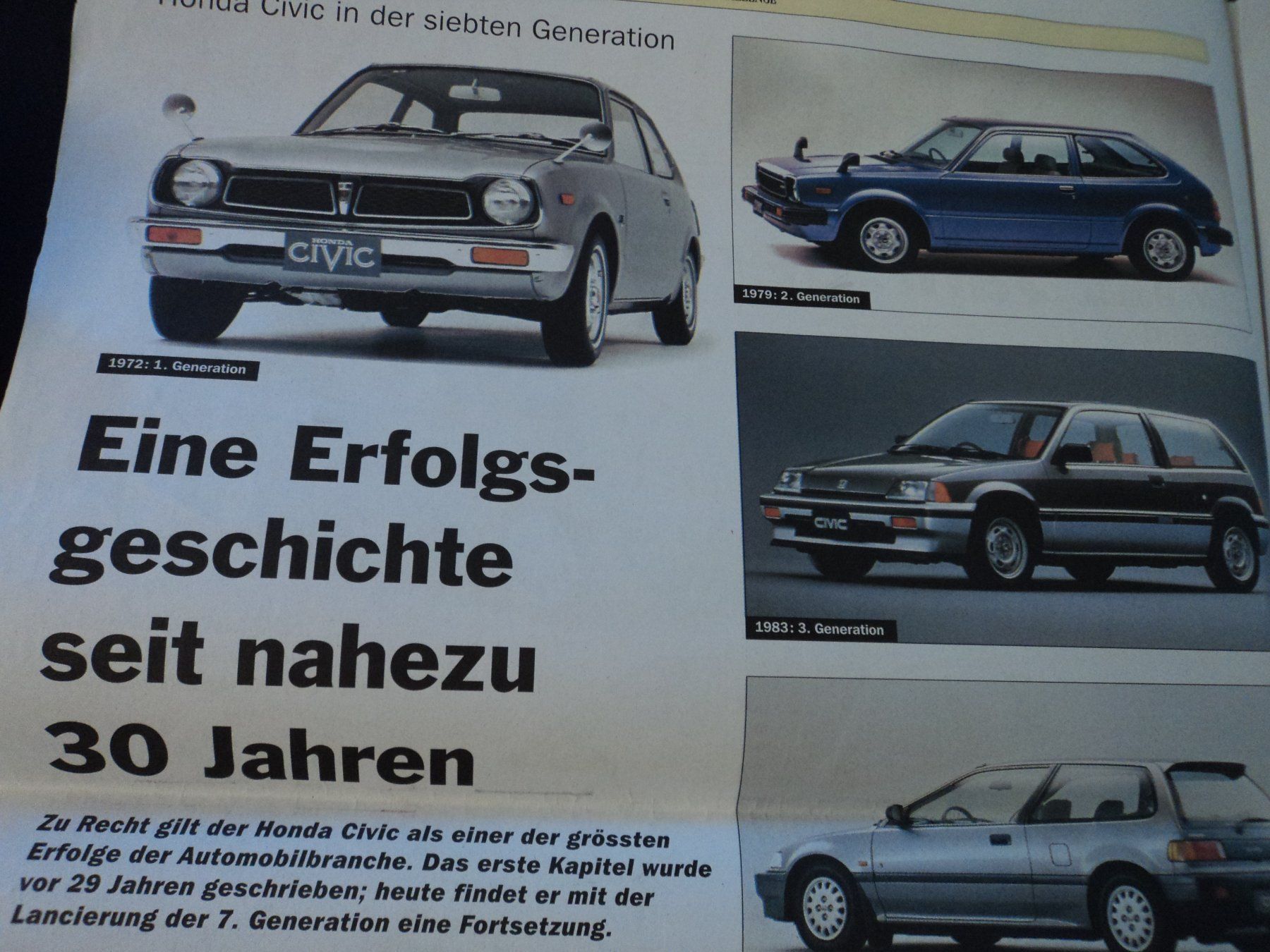 Honda Documenti: Prospekt Zeitung Honda Challenge 2001 – Usato da Schwarzenburg venduto da modelCARama 1