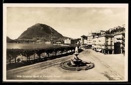 AK Lugano, Qual e Fontana Bossi, 1937