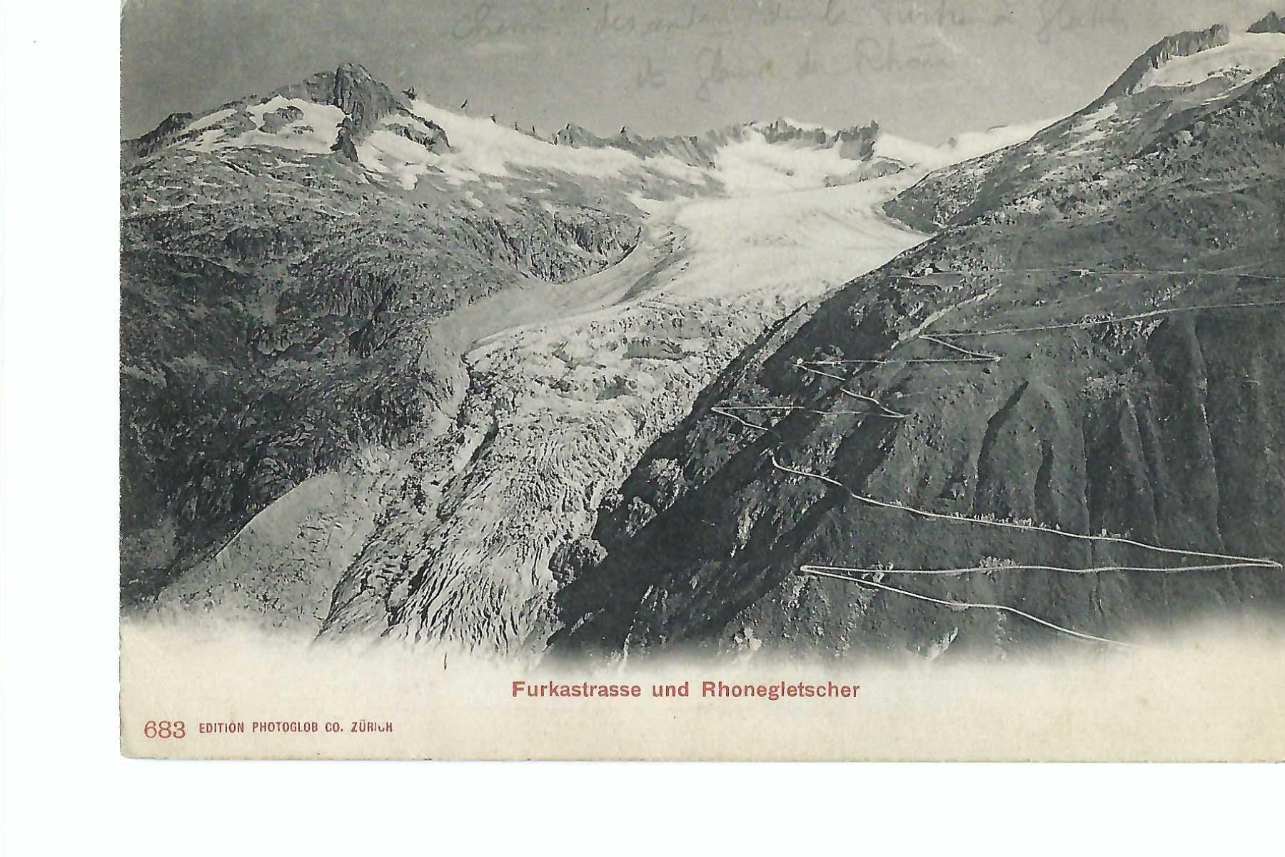 Cartoline postali: Furkastrasse & Rhonegletscher, Passtrasse – Usato da Thun venduto da 44wart