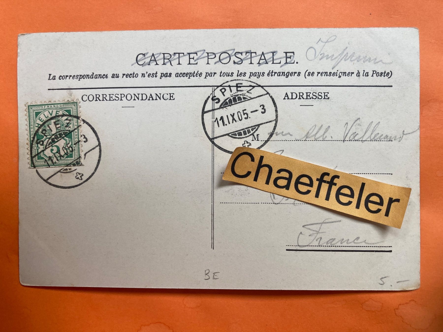 Ansichtskarten: 1905  Lütschine mit Wetterhorn – Gebraucht aus Zürich von Chaeffeler 1