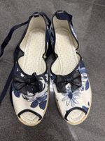 Espadrilles mit Schleife blau weiss Blumen Grösse 39