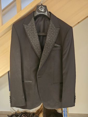 QUESTTE Smoking Sakko Weste Gr. 50 Schwarz Top!