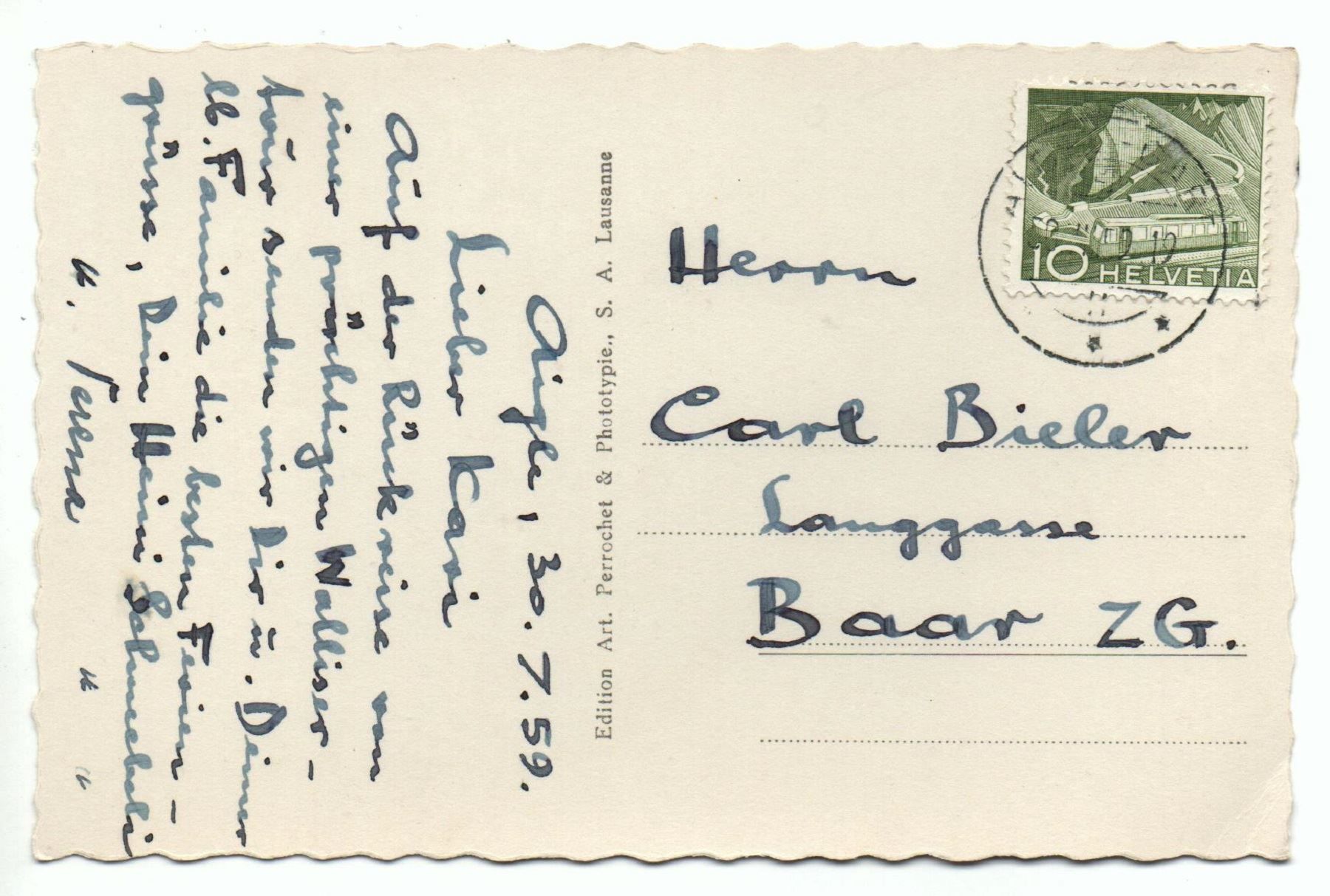 Cartoline postali: CHANDOLIN Val d'Anniviers animée – Usato da Jona venduto da philajona 1