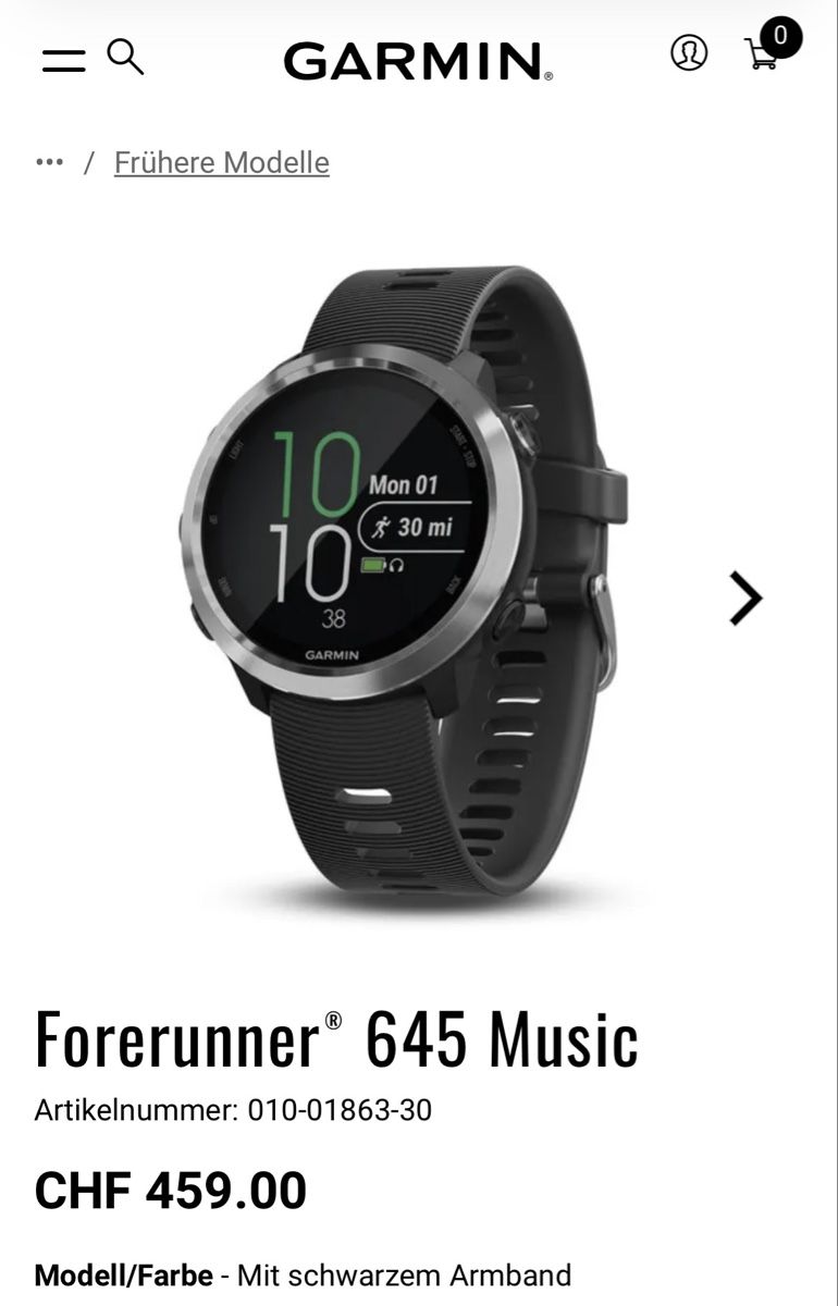 Garmin Smartwatch: Garmin Forerunner 645 Music – Gebraucht aus Solothurn von veylo 3