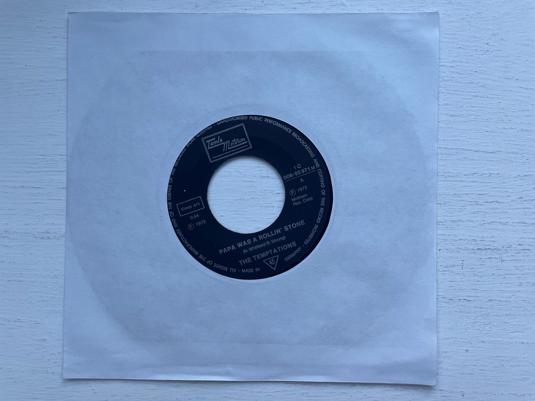 Dischi in vinile: Temptations - Papa Was A Rollin' Stone - 7" Single, 1972 – Usato da Zürich venduto da Andy_t71