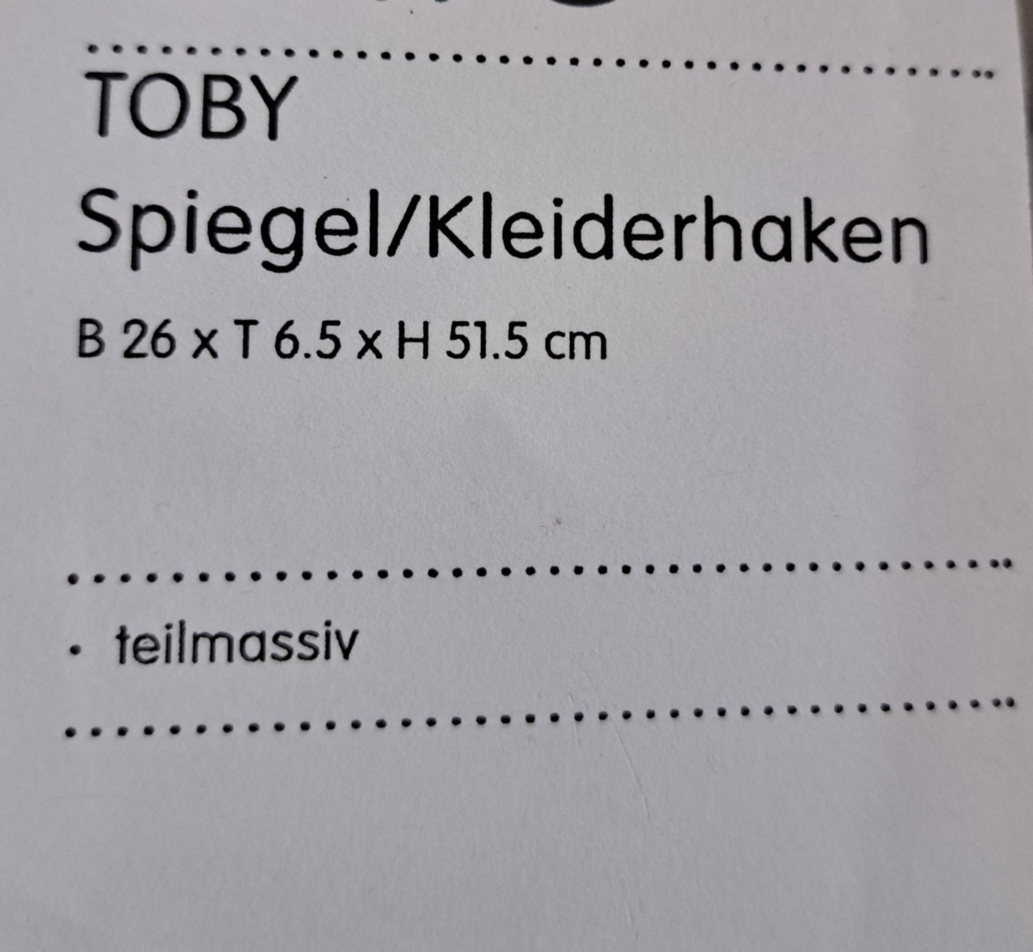 Micasa Guardaroba: TOBY Spiegel / Kleiderhaken – Nuovo e nell'imballaggio originale da Frauenfeld venduto da berk39 3