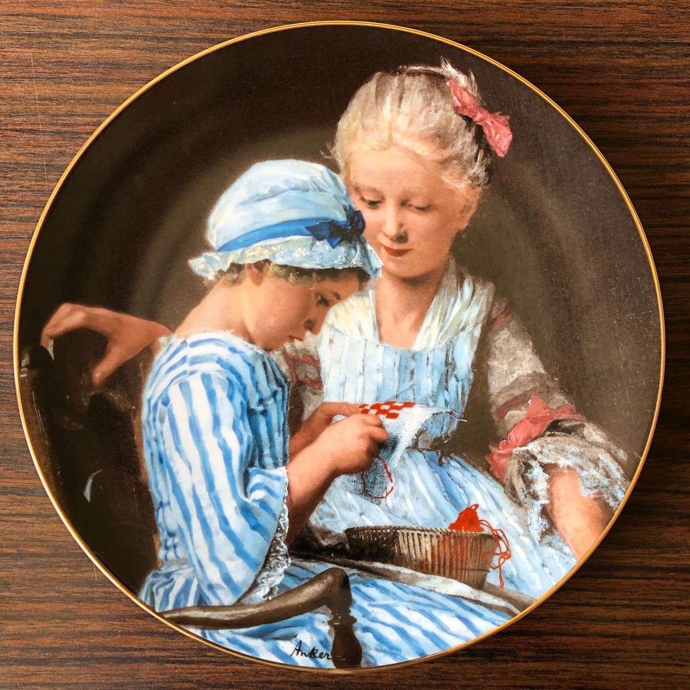 Piatti: 5 Teller: Kinderporträts, Albert Anker – Nuovo e nell'imballaggio originale da Balzers venduto da Kubus28 4