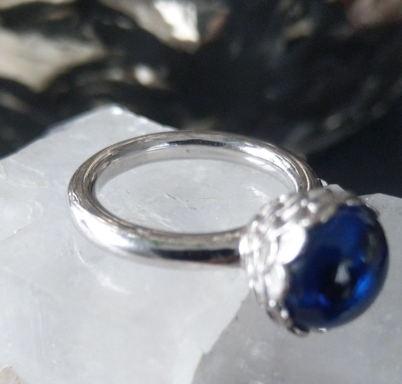 Anelli: COCKTAIL RING IN 925 SILBER MIT BLAUEM STEIN – Usato da Romanshorn venduto da Glitzer-Paradies 3