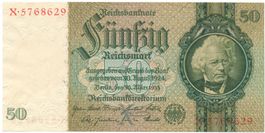 Deutschland 50 Reichsmark 30.03.1933 P182a fast unzirkuliert