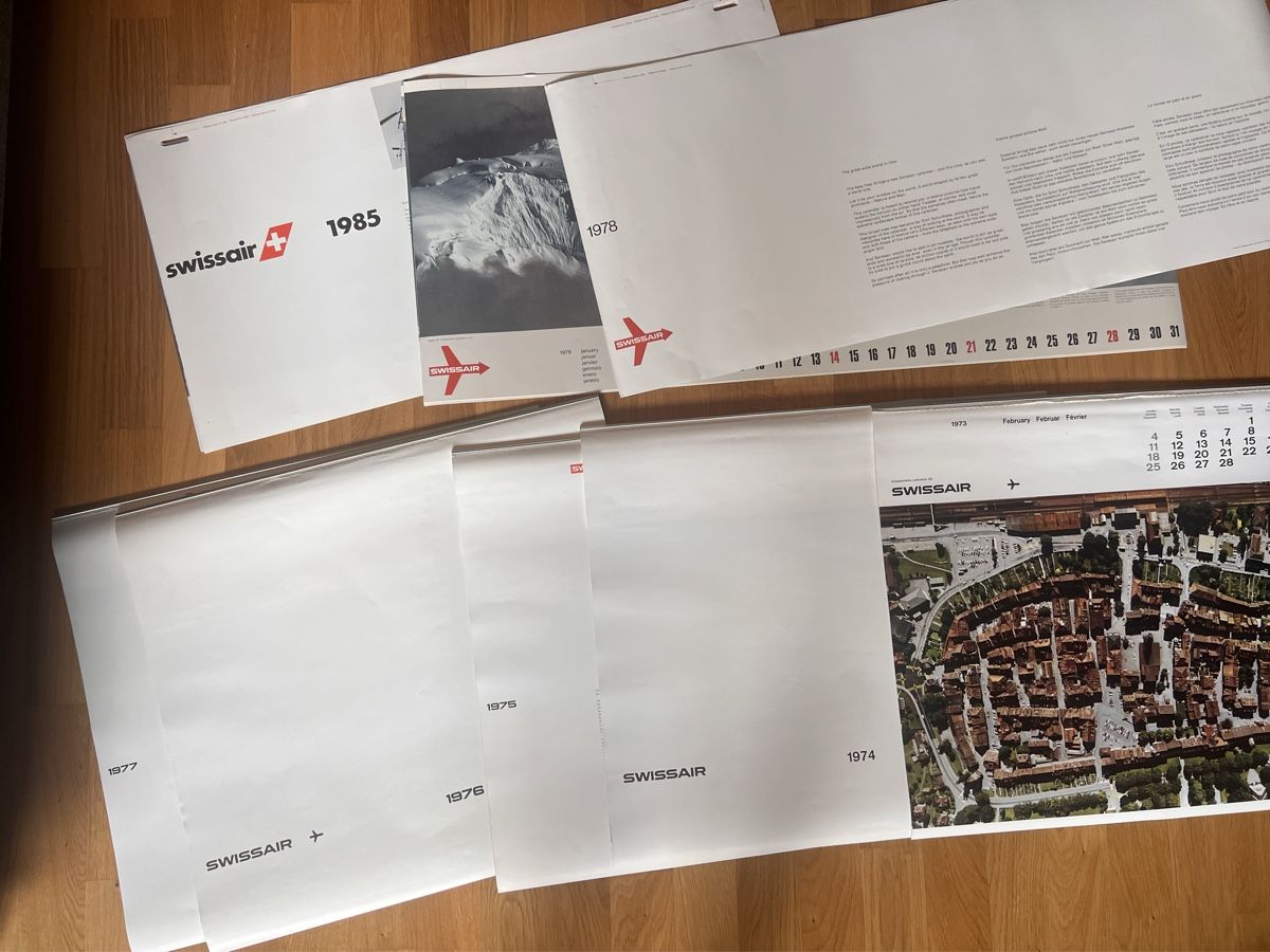 Calendari: 8 SWISSAIR Kalender – Usato da Ostermundigen venduto da airline-trolley