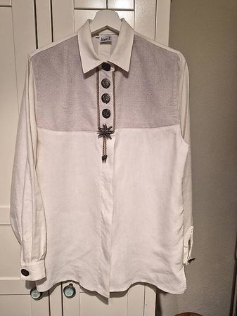 Trachtenbluse weiss/beige Damen  Marke Merit Gr. 38