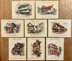 1939 - 8 Antike OLD INNS Sammelbilder England - Pub