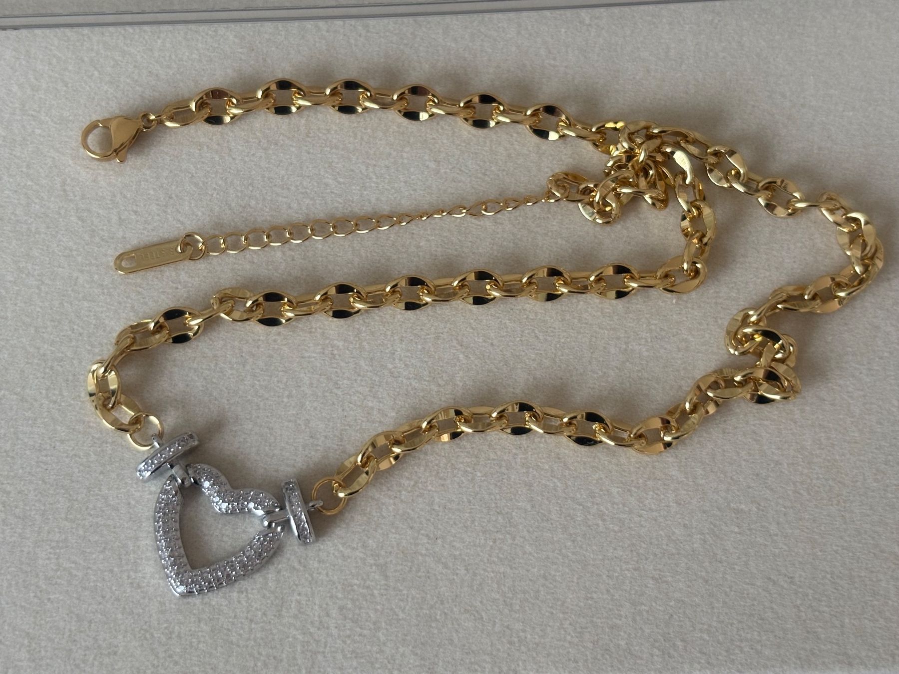 Catenine: Luxus Elegante Edelsthal Kette Farbe : Gold/ Silber Zirkonia – Nuovo (secondo la descrizione) da Biel-Bienne venduto da Roserosse13 3
