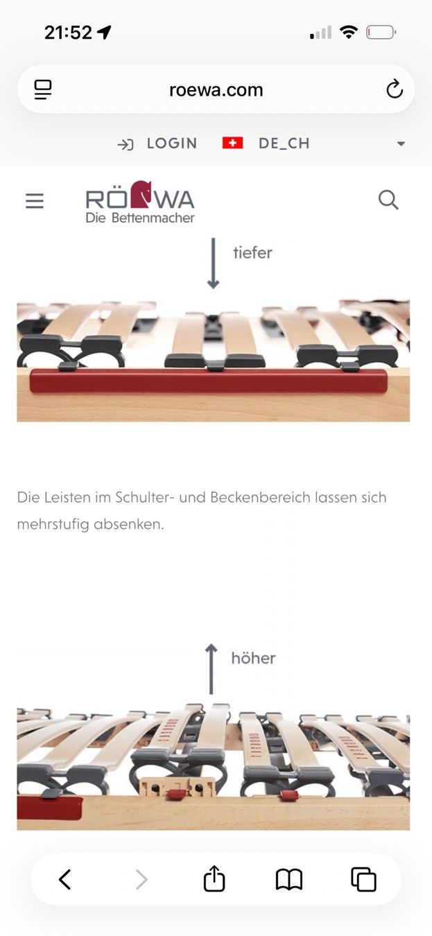 Reti a doghe: 2 x 80cm Röwa Lattenrost Ecco 2 – Usato da Luzern venduto da Littleplace 1