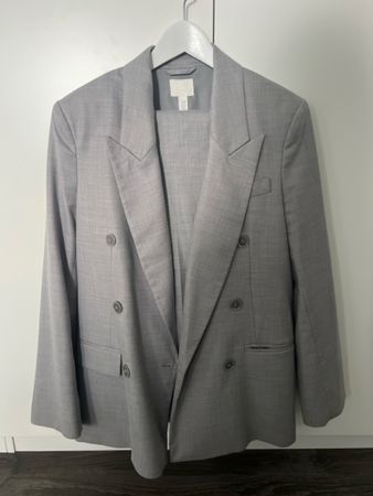 H&M Anzug Zweireiher grau Grösse XS