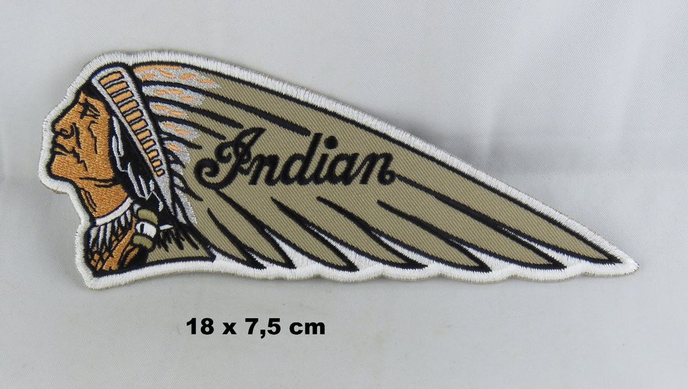 Toppe: INDIAN  - Aufnäher - Aufbügler - Stickerei - 18x7,5cm – Nuovo e nell'imballaggio originale da Grenchen venduto da Yamahwildstar16