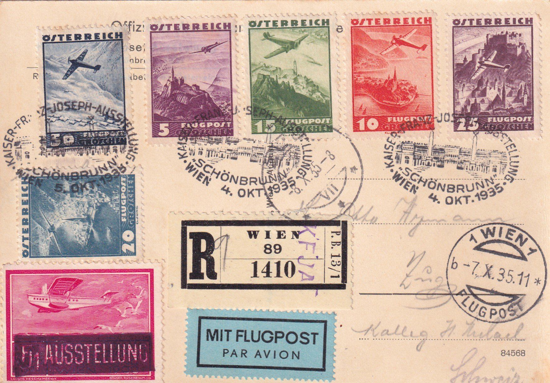 Tous les timbres: Flugpost 7.X.1935 Wien – D'occasion à Birsfelden par chr_yq2g