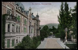 AK St. Gallen, Hedwigstrasse mit Wohnhäusern