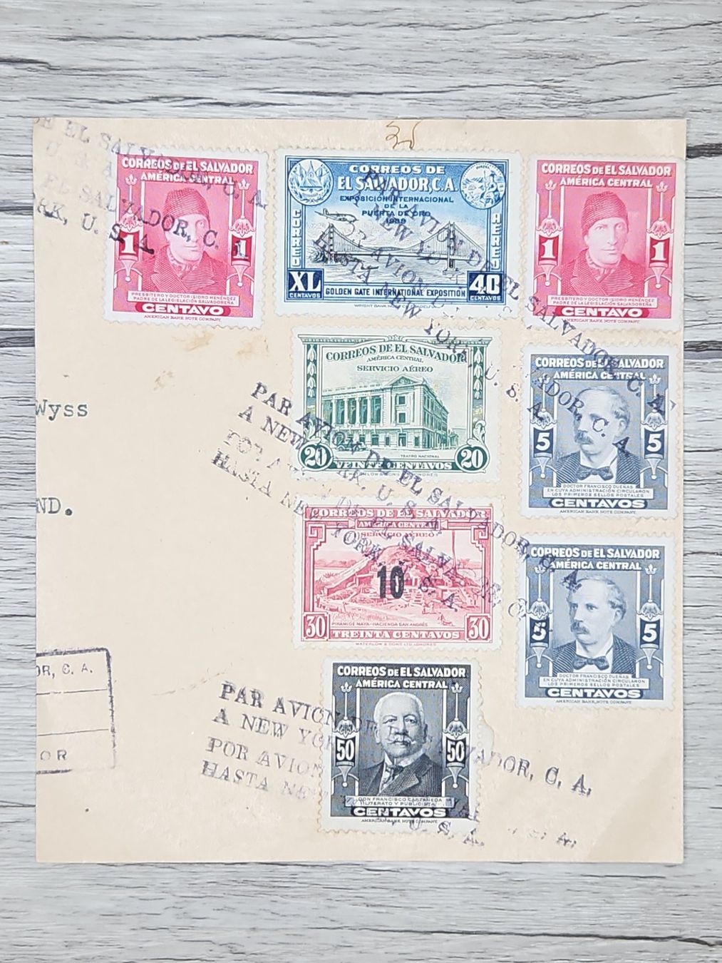 Alle Briefmarken: CL14 Document + Timbre Salvador 19xx – Gebraucht aus Cousset von Patrick_Collections